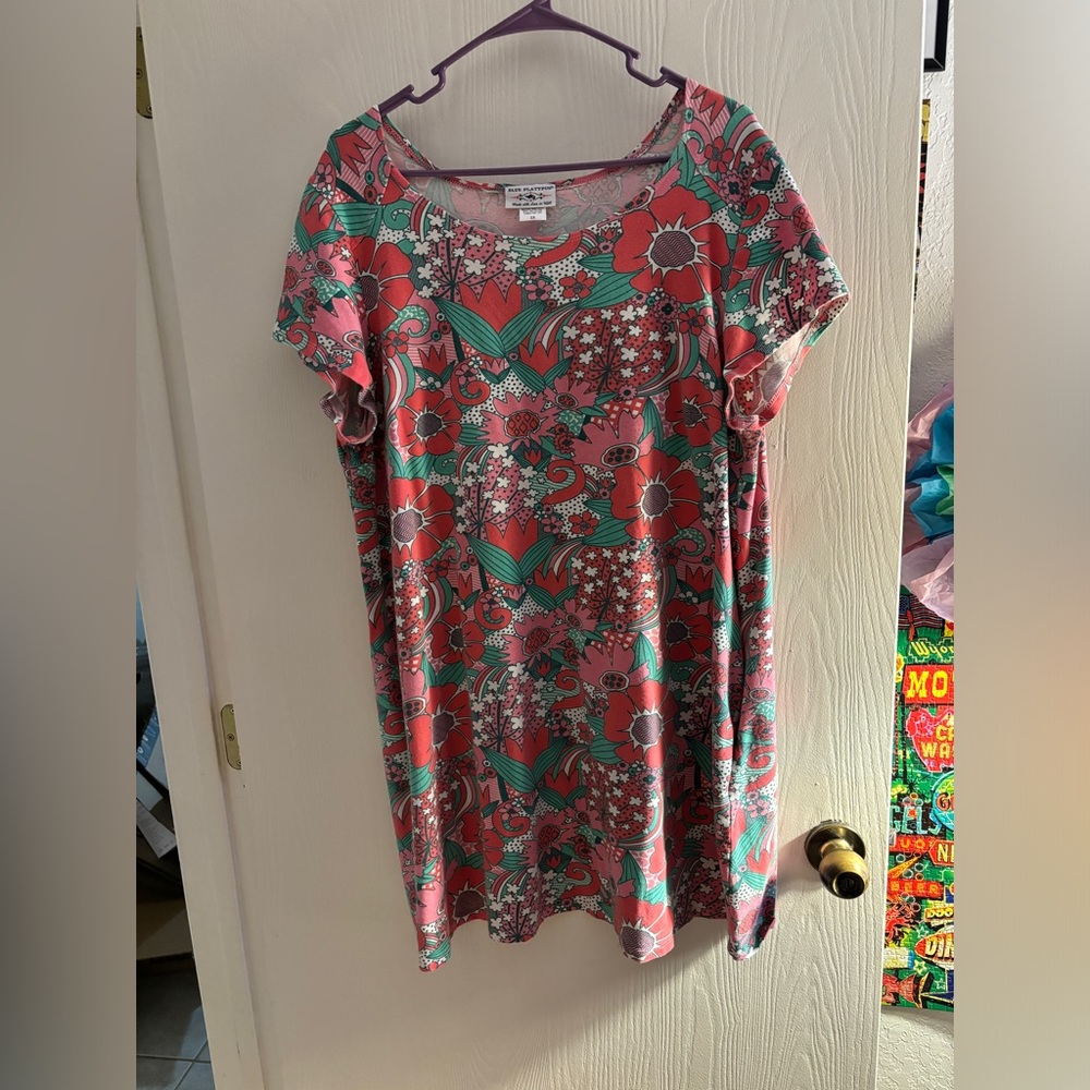 2x Blue Platypus Psychedelic Tee Dress
